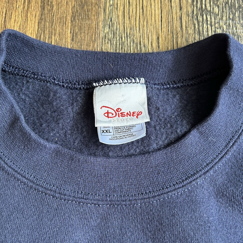 Disney Store Tigger Sweatshirt XXL Navy Embroidered Winnie The Pooh Crewneck - Picture 3 of 5